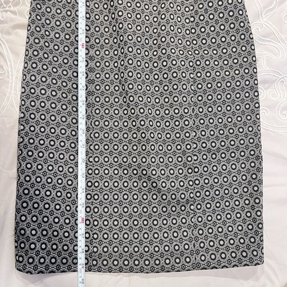 Brooks Brothers Sheath Dress Black Silver Geometric Star Jacguard Size 2 Office - Picture 11 of 11
